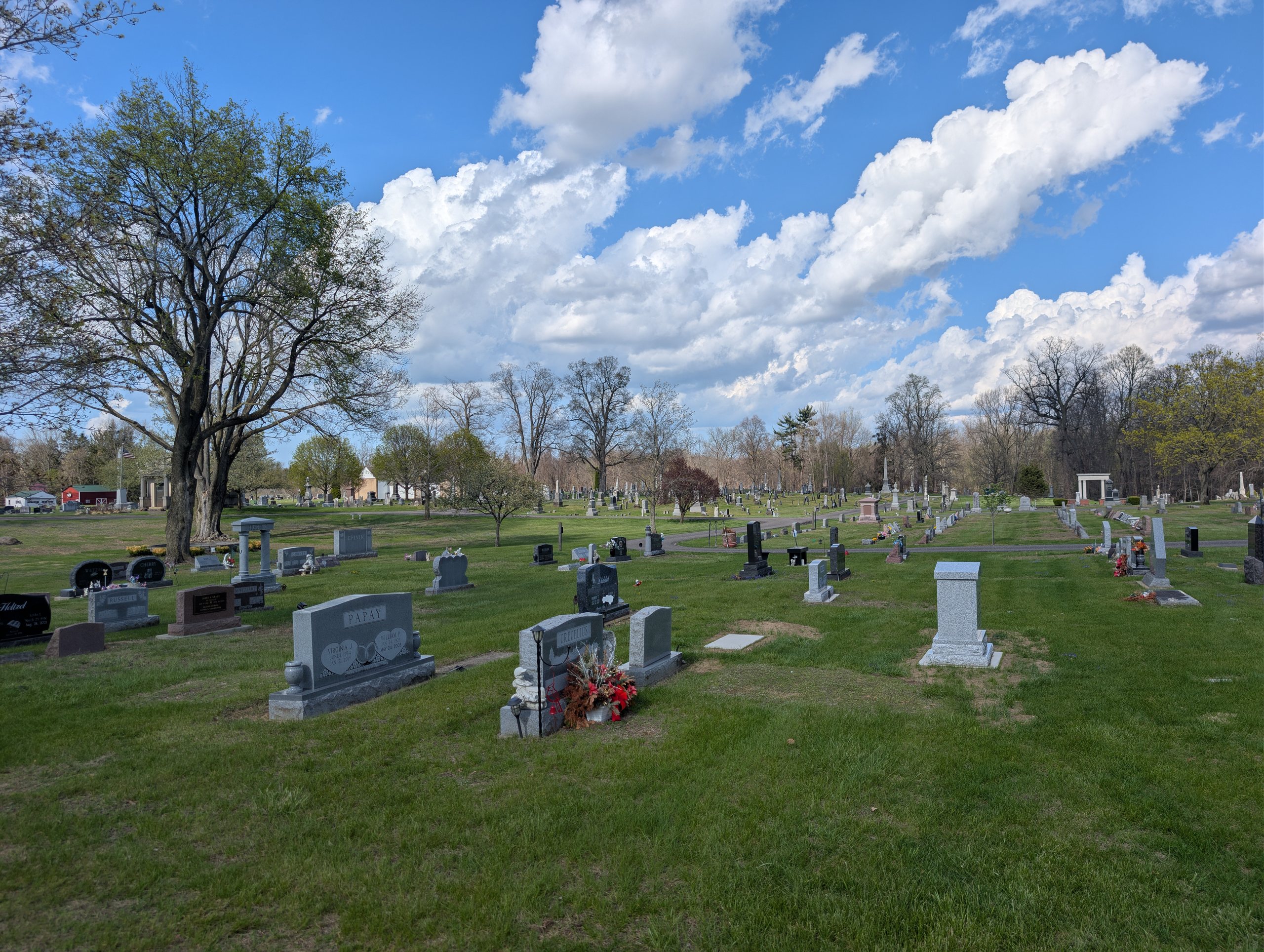 View of the Milan Cemetery entrance and surrounding grounds